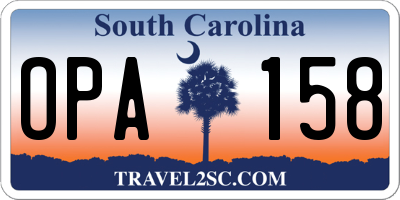 SC license plate OPA158