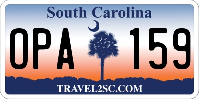 SC license plate OPA159