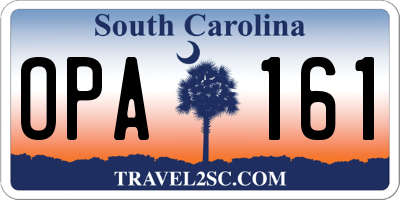 SC license plate OPA161