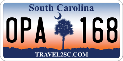 SC license plate OPA168