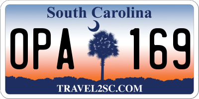 SC license plate OPA169