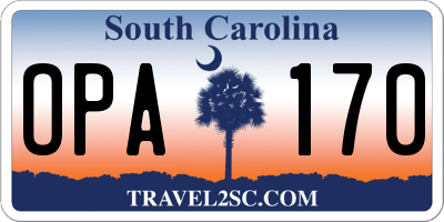 SC license plate OPA170
