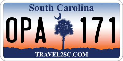 SC license plate OPA171