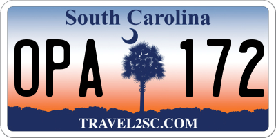 SC license plate OPA172