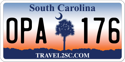 SC license plate OPA176