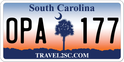 SC license plate OPA177