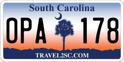 SC license plate OPA178