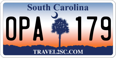 SC license plate OPA179
