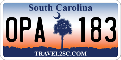 SC license plate OPA183