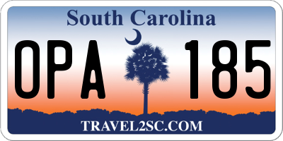 SC license plate OPA185