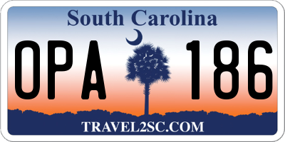 SC license plate OPA186