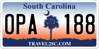 SC license plate OPA188