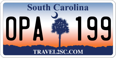 SC license plate OPA199
