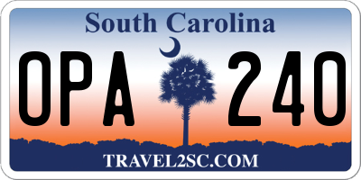 SC license plate OPA240