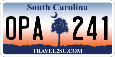 SC license plate OPA241