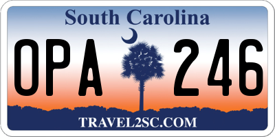 SC license plate OPA246