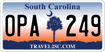 SC license plate OPA249