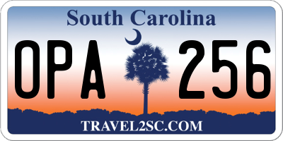 SC license plate OPA256