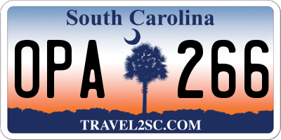 SC license plate OPA266