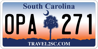 SC license plate OPA271