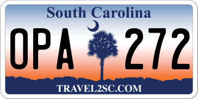 SC license plate OPA272