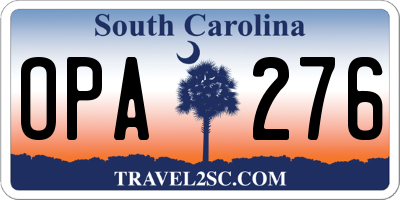 SC license plate OPA276
