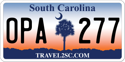 SC license plate OPA277