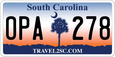 SC license plate OPA278