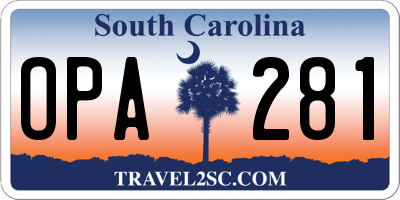 SC license plate OPA281