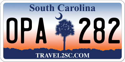 SC license plate OPA282