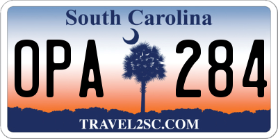 SC license plate OPA284