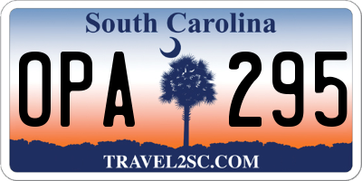SC license plate OPA295