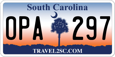SC license plate OPA297