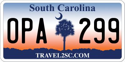 SC license plate OPA299