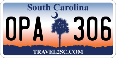 SC license plate OPA306