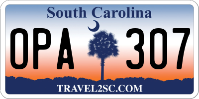 SC license plate OPA307