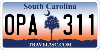 SC license plate OPA311