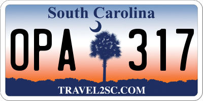 SC license plate OPA317