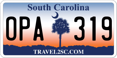 SC license plate OPA319