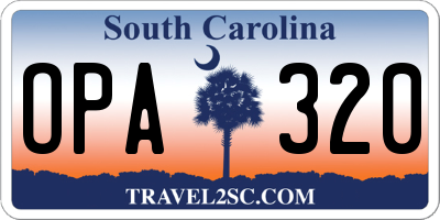 SC license plate OPA320