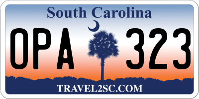 SC license plate OPA323