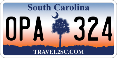 SC license plate OPA324