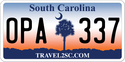 SC license plate OPA337