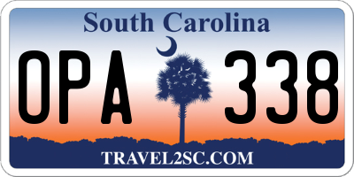 SC license plate OPA338