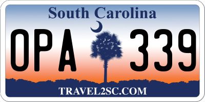 SC license plate OPA339