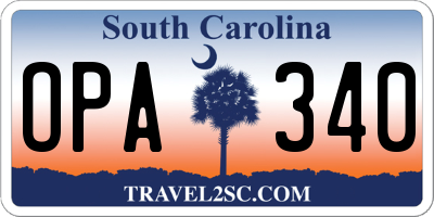 SC license plate OPA340