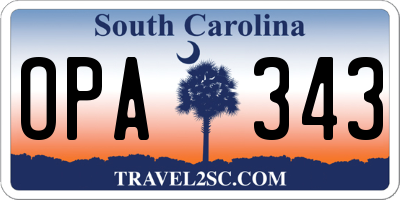 SC license plate OPA343