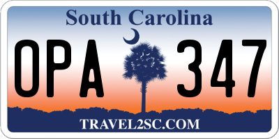 SC license plate OPA347