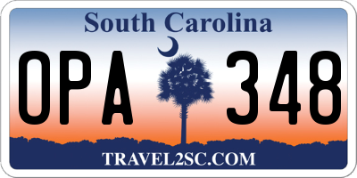 SC license plate OPA348