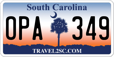 SC license plate OPA349